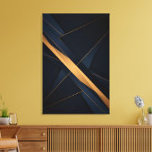 Abstracte Gouden Verbindingen Canvas Afdruk (Insitu (Woonkamer))