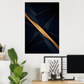 Abstracte Gouden Verbindingen Poster (Thuiskantoor)