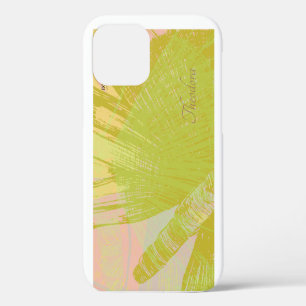 Abstracte Gouden Vlinder Roze Paarse Pastel iPhone 12 Hoesje