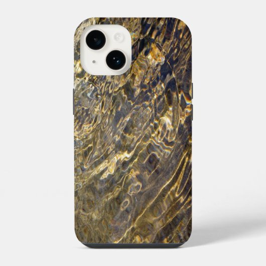 Abstracte gouden waterkringen iPhone hoesje (Achterkant)