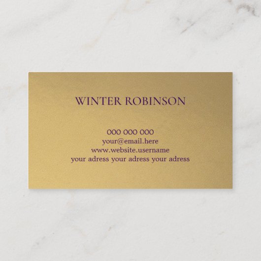 Abstracte gouden waterverf kleurrijke inkt visitekaartje (Achterkant)