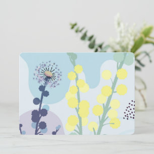 Abstracte Gouden Wattle Moderne Acacia Illustratie Kaart