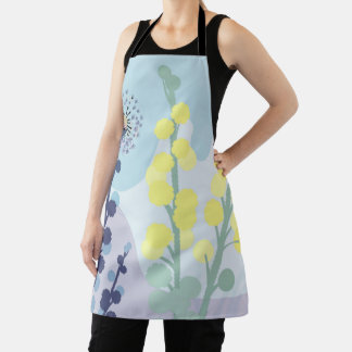 Abstracte Gouden Wattle Moderne Acacia Illustratie Schort