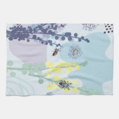 Abstracte Gouden Wattle Moderne Acacia Illustratie Theedoek (Horizontaal)