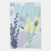 Abstracte Gouden Wattle Moderne Acacia Illustratie Theedoek (Verticaal)