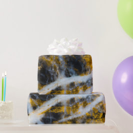 Abstracte gouden witte lijnen rotsachtige textuur cadeaupapier