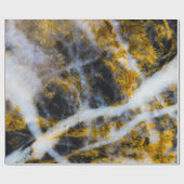 Abstracte gouden witte lijnen rotsachtige textuur cadeaupapier (Vlak)