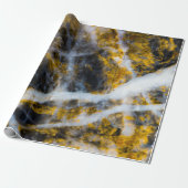 Abstracte gouden witte lijnen rotsachtige textuur cadeaupapier (Uitgerold)