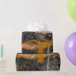 Abstracte gouden witte lijnen rotstextuur cadeaupapier