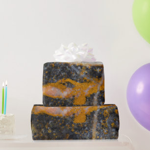 Abstracte gouden witte lijnen rotstextuur cadeaupapier