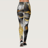 Abstracte gouden yoga of dagelijkse Leggings (Achterkant)