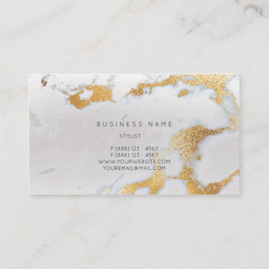 Abstracte gouden zilver grijze metalen lijst visitekaartje (Achterkant)