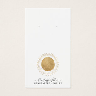 Abstracte Gouden Zon Faux Folie Oorbel Display Kaa Visitekaartje