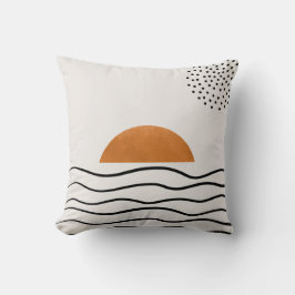 Abstracte gouden zonsondergang oceaangolven werpku kussen