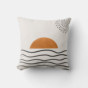 Abstracte gouden zonsondergang oceaangolven werpku kussen