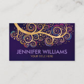 Abstracte gouden zwenkboomtak - kleurrijke bladere visitekaartje (Voorkant)