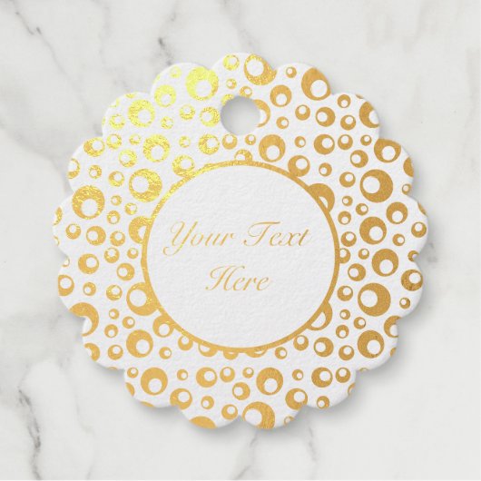 Abstracte goudflens Grote en Kleine cirkels Bedankjes Labels (Voorkant)