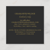 Abstracte goudflescirkel vierkant zwart vierkante visitekaartje (Achterkant)