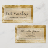 Abstracte goudfolie trendy haar en make-up visitekaartje (Voorkant / Achterkant)