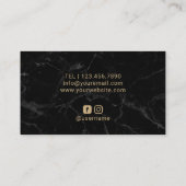 Abstracte goudgeometrische Logo moderne zwarte mar Visitekaartje (Achterkant)