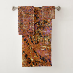 Abstracte goudhuid met gemengde samenstelling en l bad handdoek