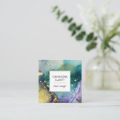 Abstracte goudkleurige goudvetten met vloeiende k vierkante visitekaartje (Staand voorkant)