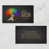 Abstracte goudkleurige inktspleetboom visitekaartje (Voorkant / Achterkant)