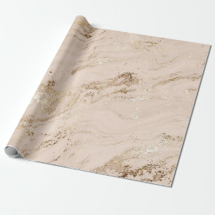 Abstracte goudmarmer met glittergolven cadeaupapier