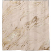 Abstracte goudmarmer met glittergolven douchegordijn (Voorkant)