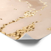 Abstracte goudmarmer met glittergolven poster (Hoek)