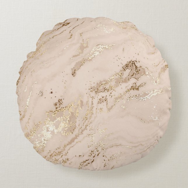 Abstracte goudmarmer met glittergolven rond kussen (Voorkant)