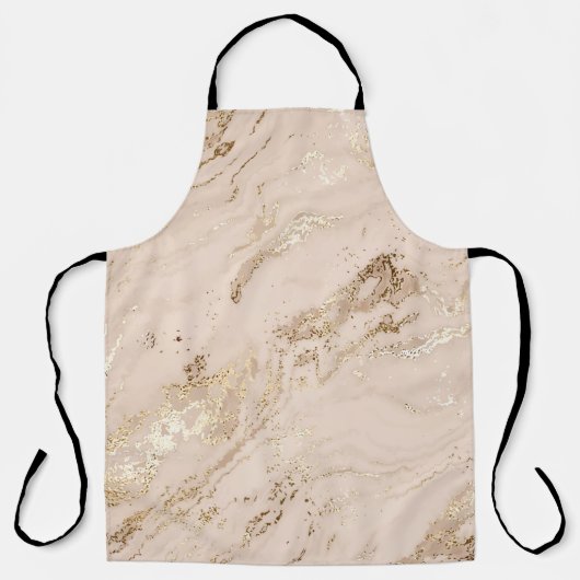 Abstracte goudmarmer met glittergolven schort (Voorkant)