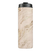 Abstracte goudmarmer met glittergolven thermosbeker (Voorkant)