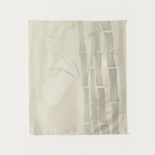 Abstracte goudolide  bamboe bambusa beig wandkleed (Voorkant)