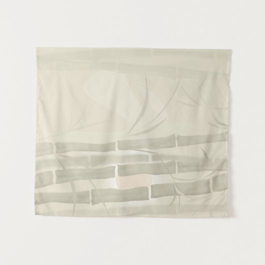 Abstracte goudolide  bamboe bambusa beig wandkleed (Voorkant (horizontaal))