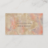 Abstracte goudpastelwasprogramma's met goudglitter visitekaartje (Voorkant)