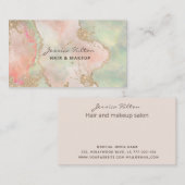 Abstracte goudpastelwasprogramma's met goudglitter visitekaartje (Voorkant / Achterkant)