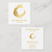 *~* Abstracte goudpenseel Reiki Zen Yoga Meditatio Vierkante Visitekaartje (Voorkant / Achterkant)