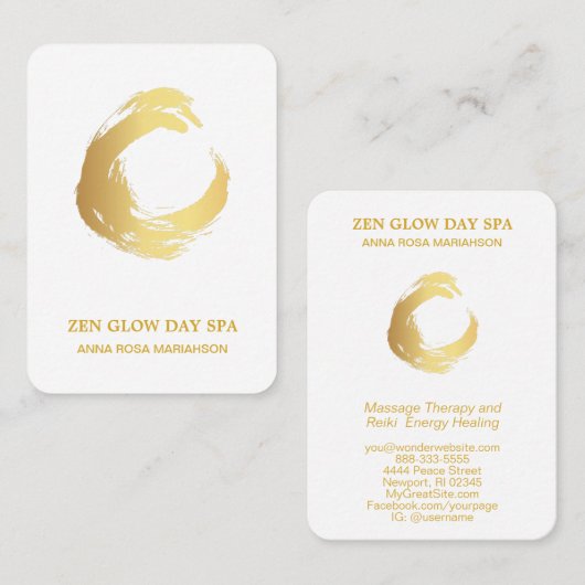 *~* Abstracte goudpenseel Zen Meditation Reiki Yog Visitekaartje (Voorkant / Achterkant)