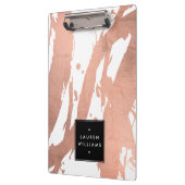 Abstracte goudpenseelstreken van Roos op wit Klembord (Links)