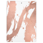 Abstracte goudpenseelstreken van Roos op wit Klembord (Achterkant)