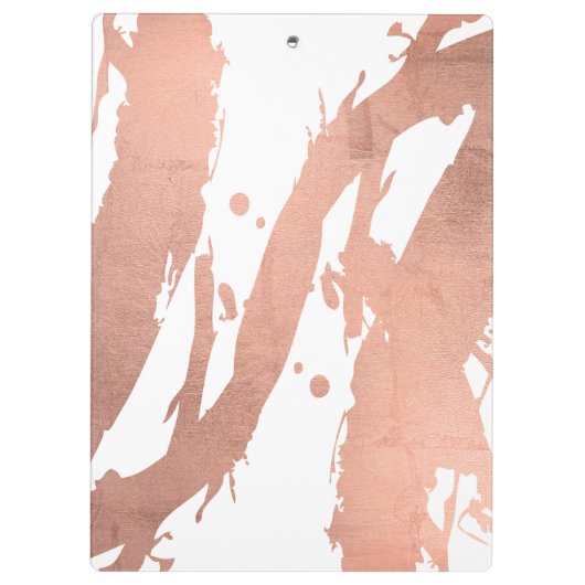 Abstracte goudpenseelstreken van Roos op wit Klembord (Achterkant)