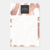 Abstracte goudpenseelstreken van Roos op wit Post-it® Notes (Voorkant)