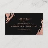 Abstracte goudpenseelstreken van Roos op wit Visitekaartje (Achterkant)