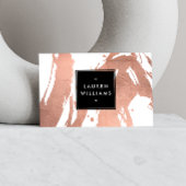 Abstracte goudpenseelstreken van Roos op wit Visitekaartje