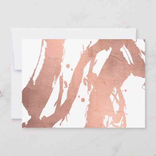 Abstracte goudpenseelstreken van Roos op witte Kaa (Achterkant)