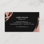 Abstracte goudpenseelstreken van Roos op zwart Visitekaartje (Achterkant)