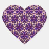 Abstracte goudroze bloemen hart sticker (Voorkant)