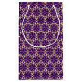 Abstracte goudroze bloemen klein cadeauzakje (Achterkant)