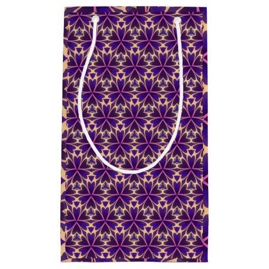 Abstracte goudroze bloemen klein cadeauzakje (Voorkant)